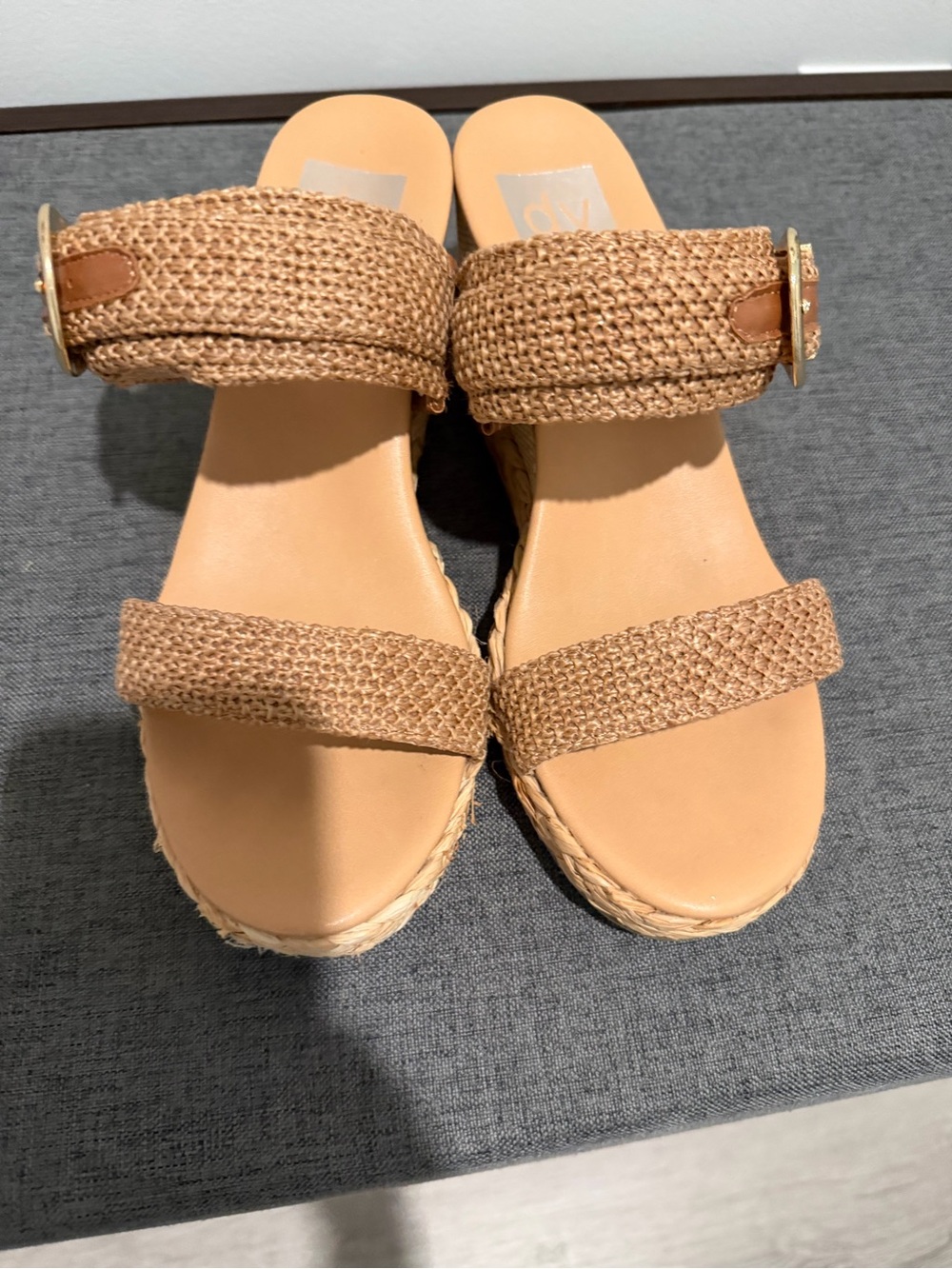 Dolce Vita Tan Woven Espadrille Wedge Sandals